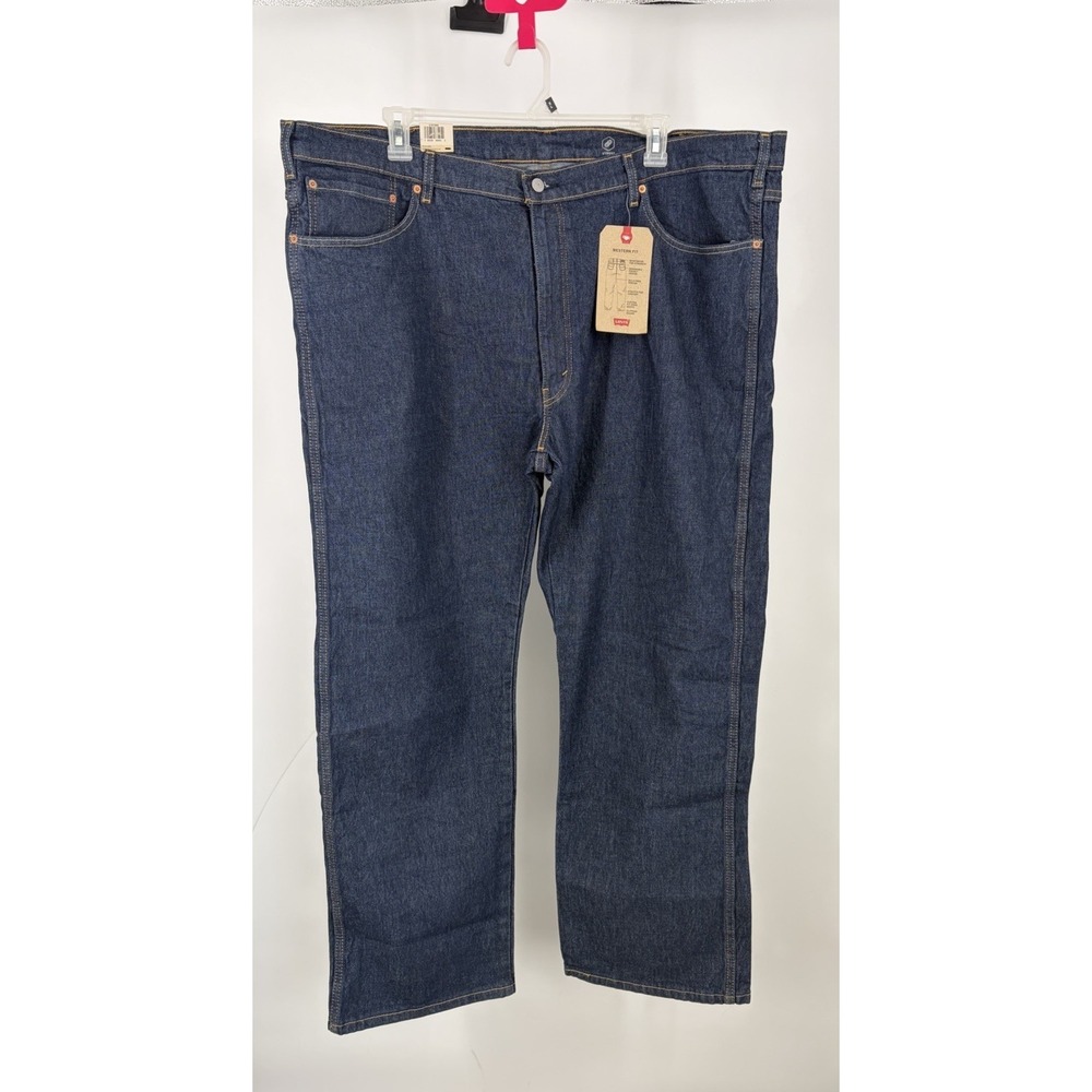 Levi's Western Fit Jeans 48x34 Big & Tall NWT Stretch Straight Leg Dark Wash